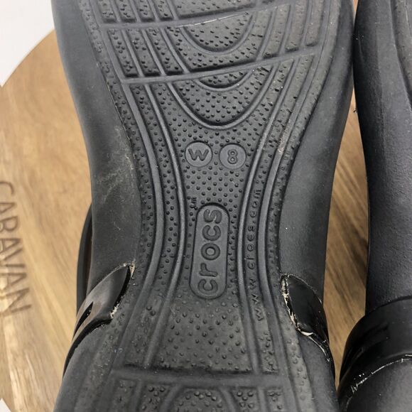 Crocs Isabella Sandals Womens 8 Black Jelly Strappy Summer Cruise Comfort Shoes - Picture 7 of 10